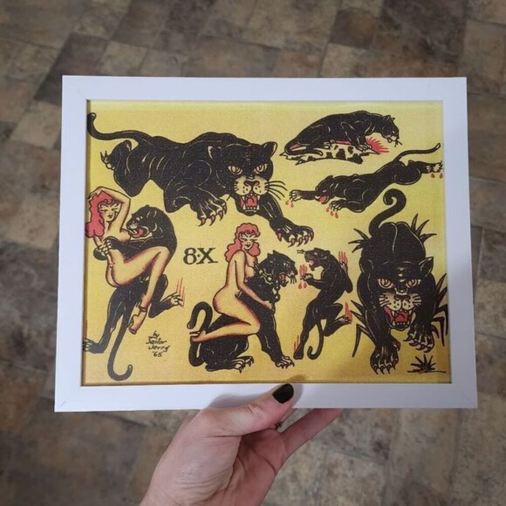 Framed Traditional Tattoo Flash Art